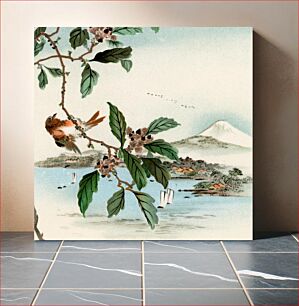Πίνακας, Bird perching on tree top, vintage Japanese animal painting by G.A. Audsley-Japanese illustration
