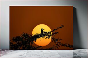 Πίνακας, Bird Silhouette at Sunset Σιλουέτα πουλιού στο ηλιοβασίλεμα