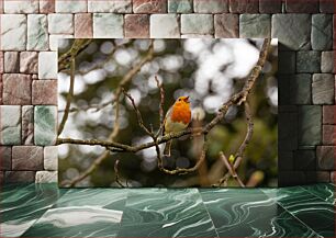 Πίνακας, Bird Singing on a Tree Branch Πουλί που τραγουδά σε ένα κλαδί δέντρου
