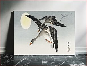 Πίνακας, Birds at full moon (1900 - 1936) by Ohara Koson (1877-1945)