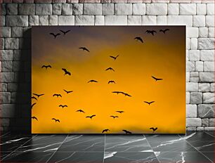 Πίνακας, Birds Flying at Sunset Πουλιά που πετούν στο ηλιοβασίλεμα