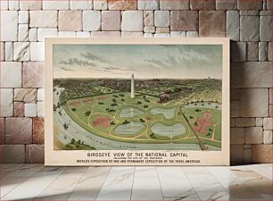 Πίνακας, Birdseye view of the National Capital, including the site of the proposed World's Exposition of 1892 and Permanent Exposition of the Three Americas
