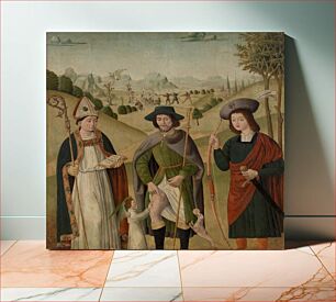 Πίνακας, Bishop Saint, Saint Roch, and Saint Sebastian by Unidentified artist