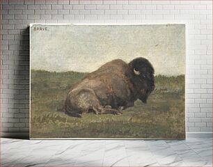 Πίνακας, Bison Lying Down by Antoine-Louis Barye