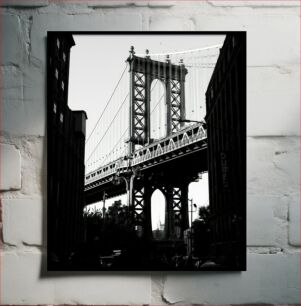 Πίνακας, Black and White City Bridge Ασπρόμαυρη Γέφυρα Πόλης