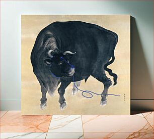 Πίνακας, Black bull (19th century) vintage Japanese painting by Mochizuki Gyokusen