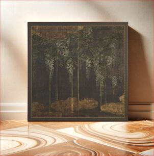 Πίνακας, Blossoming wisteria on a bamboo trellis, Kano Eitoku