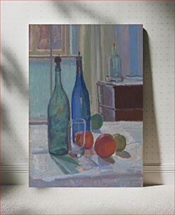 Πίνακας, Blue and Green Bottles and Oranges by Spencer Frederick Gore