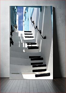 Πίνακας, Blue and White Stairs Γαλανόλευκες σκάλες