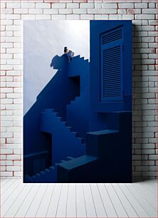 Πίνακας, Blue Architectural Shadows Μπλε αρχιτεκτονικές σκιές