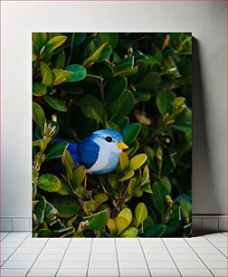 Πίνακας, Blue Bird in Green Foliage Μπλε πουλί με πράσινο φύλλωμα