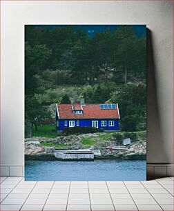 Πίνακας, Blue Cottage by the Forest Blue Cottage by the Forest