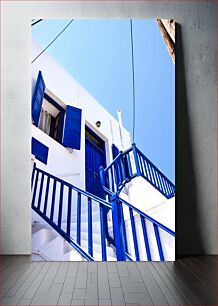 Πίνακας, Blue Door and Staircase Μπλε Πόρτα και Σκάλα