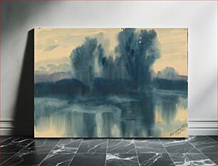 Πίνακας, Blue mood over a lake by Zolo Palugyay