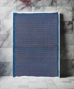 Πίνακας, Blue sheet with two borders with a white floral and lace pattern
