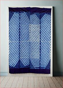 Πίνακας, blue tie dyed plain weave cotton; adire cloth