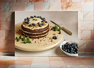 Πίνακας, Blueberry and Walnut Cake Κέικ με βατόμουρα και καρύδια