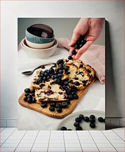 Πίνακας, Blueberry Dessert Preparation Προετοιμασία γλυκού μύρτιλλου