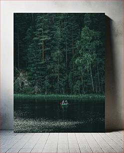 Πίνακας, Boat in Tranquil Forest Lake Βάρκα στη λίμνη ήσυχο δάσος