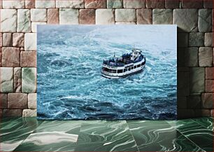 Πίνακας, Boat Navigating Rough Waters Σκάφος που πλέει σε τραχιά νερά