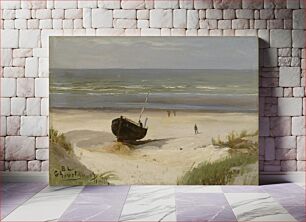 Πίνακας, Boat on the shore, 1870, Berndt Lindholm