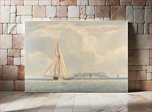 Πίνακας, Boat Sailing to the Left with Island in the Background