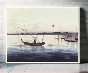 Πίνακας, Boats and setting sun (1900 - 1936) by Ohara Koson (1877-1945)