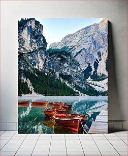 Πίνακας, Boats in Mountain Lake Βάρκες στη λίμνη Mountain