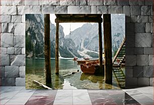 Πίνακας, Boats on a Mountain Lake Βάρκες σε μια ορεινή λίμνη