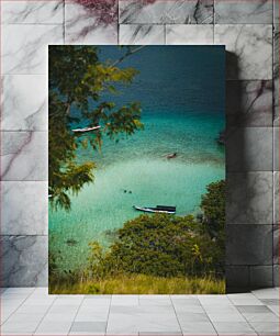 Πίνακας, Boats on Turquoise Waters Βάρκες στα τιρκουάζ νερά