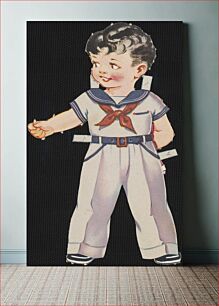 Πίνακας, Bob paper doll in outfits with head turned to the left