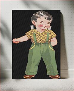 Πίνακας, Bob paper doll in outfits with head turned to the right
