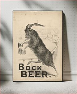 Πίνακας, Bock Beer [Goat on hind legs, holding 3 beer mugs in each of his 'hands']