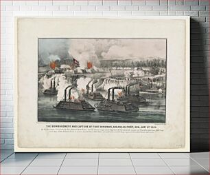 Πίνακας, Bombardment and capture of Fort Hindman, Arkansas Post, Ark. Jany. 11th (1863) by Currier & Ives