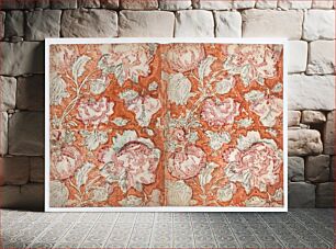 Πίνακας, Book cover with floral pattern with orange background