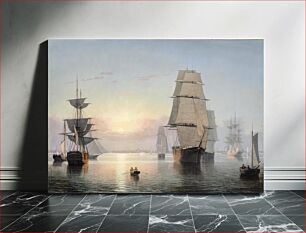 Πίνακας, Boston Harbor, Sunset by Fitz Henry Lane