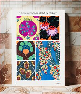 Πίνακας, Botanical colorful background, vintage art deco & art nouveau background, plate no. 12. Floréal: dessins and coloris nouveaux, Emile-Alain Séguy (1925)