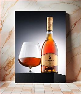 Πίνακας, Bottle of Sarajishvili Brandy and Glass Μπουκάλι Sarajishvili Brandy and Glass