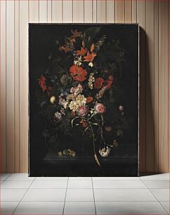 Πίνακας, Bouquet of Flowers in a Glass Vase by Maria Van Oosterwijck