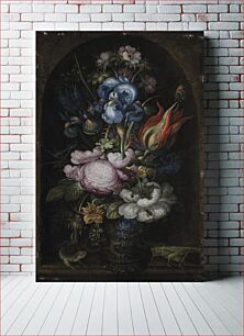 Πίνακας, Bouquet of Flowers in a Stone Niche by Roelant Savery