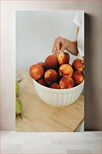 Πίνακας, Bowl of Fresh Peaches Μπολ με φρέσκα ροδάκινα