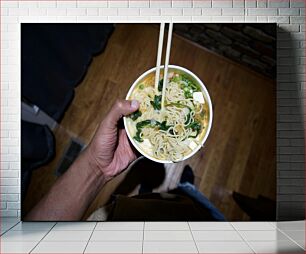 Πίνακας, Bowl of Noodles with Chopsticks Μπολ Νουντλς με ξυλάκια