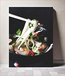 Πίνακας, Bowl of Noodles with Shrimp Μπολ Νουντλς με Γαριδες