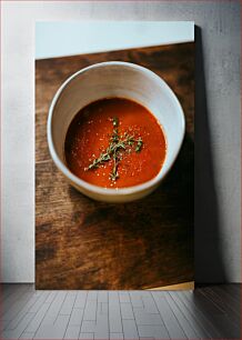 Πίνακας, Bowl of Tomato Soup with Herbs Μπολ ντοματόσουπα με μυρωδικά