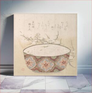 Πίνακας, Bowl with White-Baits and Plum Blossoms by Kubo Shunman