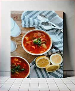 Πίνακας, Bowls of Vegetable Soup Μπολ με λαχανόσουπα