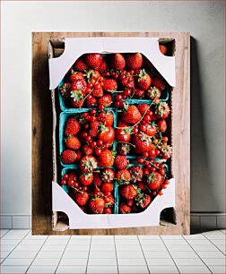 Πίνακας, Box of Fresh Strawberries Κουτί με φρέσκες φράουλες