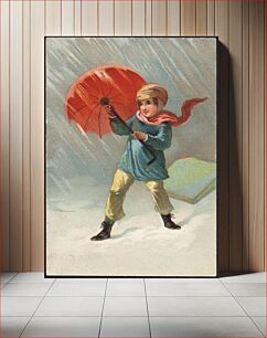 Πίνακας, Boy holding up an umbrella against a storm