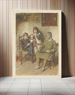 Πίνακας, Boy Sketching a Man with Two Girls Watching