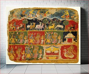 Πίνακας, Brahma Salutes Krishna (recto); Text (verso); Folio from a Bhagavata Purana (Ancient Stories of the Lord)